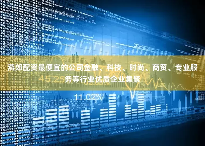 燕郊配资最便宜的公司金融、科技、时尚、商贸、专业服务等行业优质企业集聚