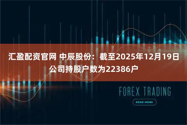 汇盈配资官网 中辰股份：截至2025年12月19日公司持股户数为22386户